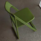Folding Dining Chair in Colored Polypropylene, 4 Pieces - Eliana Viadurini