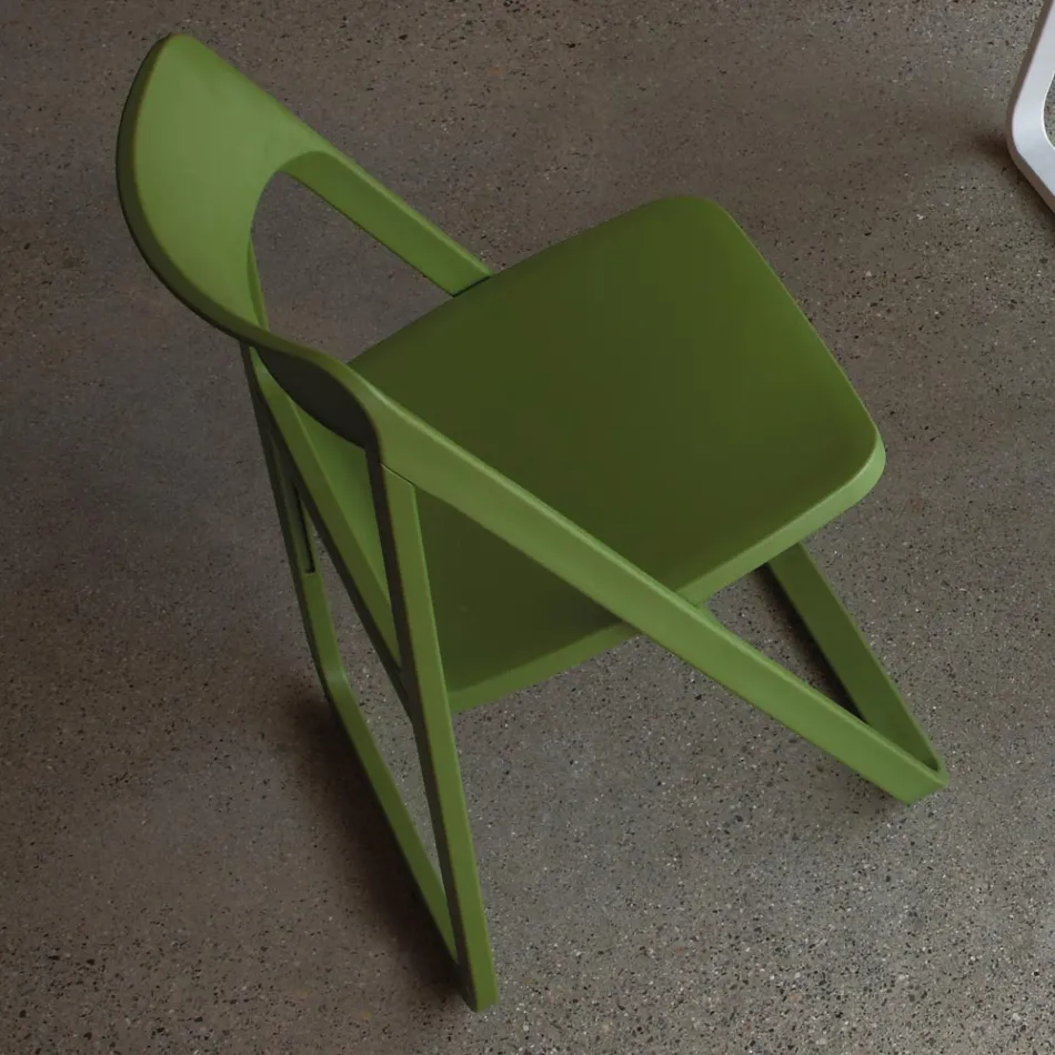 Folding Dining Chair in Colored Polypropylene, 4 Pieces - Eliana Viadurini