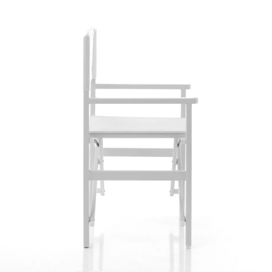 Folding Director's Chair in Aluminium and Textilene - Fluoro Viadurini