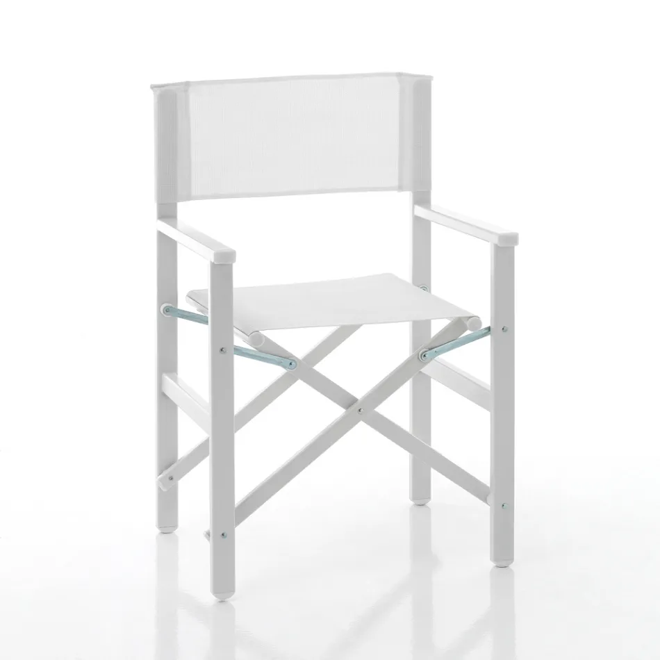 Folding Director's Chair in Aluminium and Textilene - Fluoro Viadurini