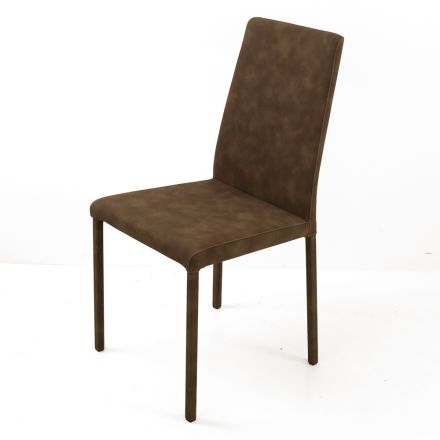 Lounge Chair with High Back in Faux Leather Made in Italy - Orietta Viadurini