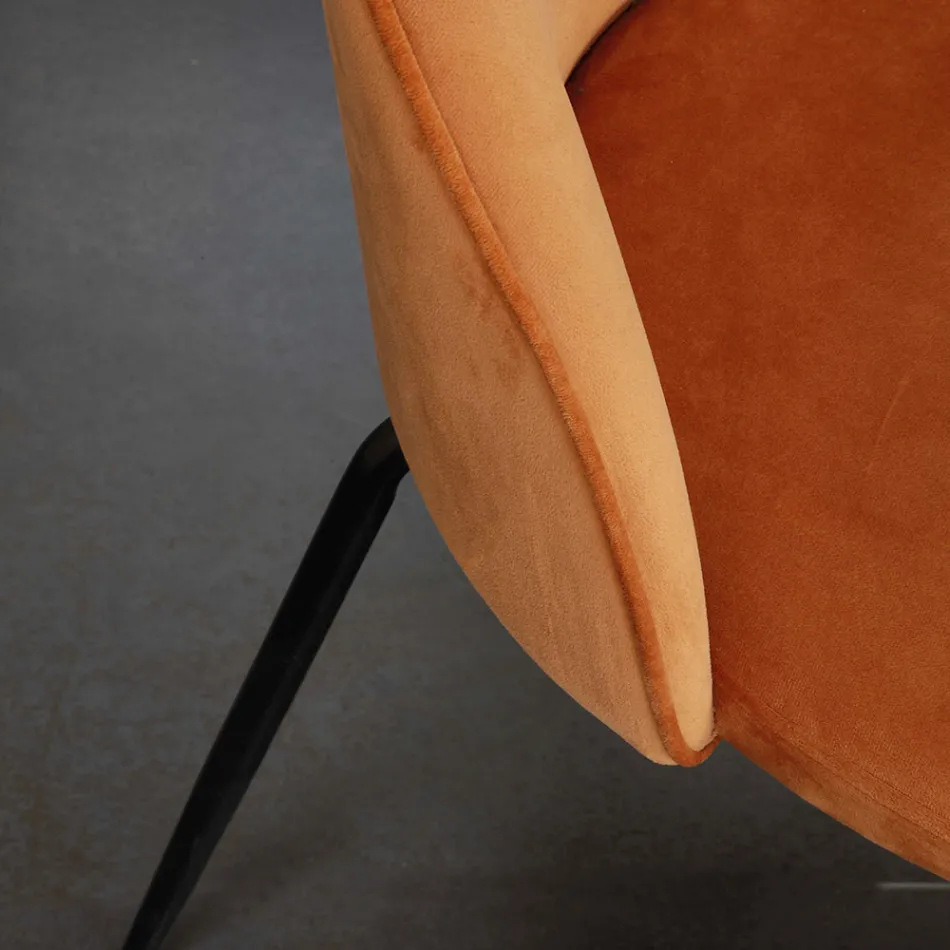Lounge Chair with Seat and Legs in Different Finishes - Chandra Viadurini