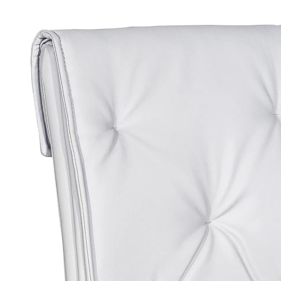 Lounge Chair with Structure and Seat in Faux Leather Made in Italy - Grogu Viadurini