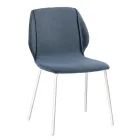 Elegant Modern Design Lounge Chair in Fabric with Border - Scarat Viadurini