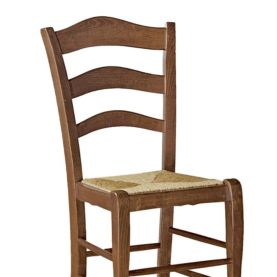 Beech Lounge Chair with Straw Seat Made in Italy - Tamara Viadurini