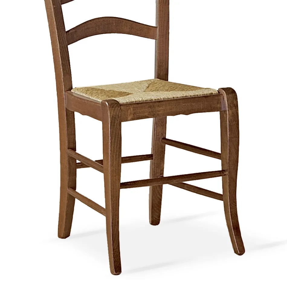 Beech Lounge Chair with Straw Seat Made in Italy - Tamara Viadurini