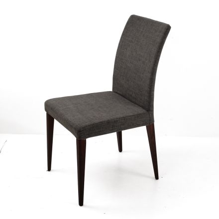 Lounge Chair in Stained Ash Wood and Fabric Made in Italy - Aspect Viadurini