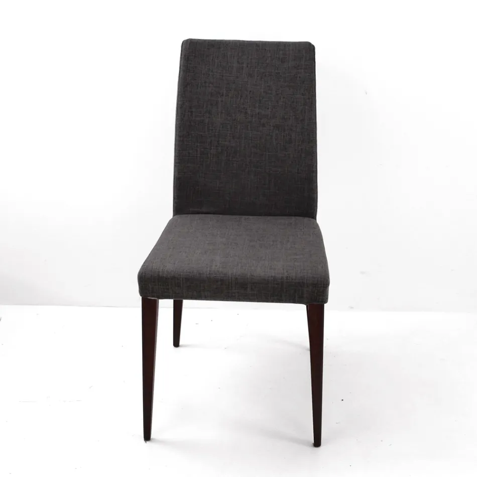 Lounge Chair in Stained Ash Wood and Fabric Made in Italy - Aspect Viadurini