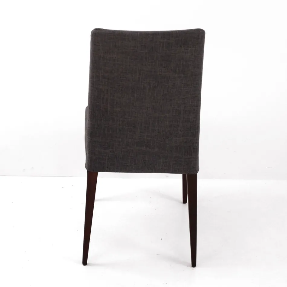 Lounge Chair in Stained Ash Wood and Fabric Made in Italy - Aspect Viadurini