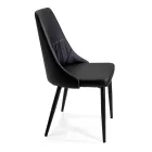 Lounge Chair in Metal and Eco-Leather of Different Finishes - Onde Viadurini