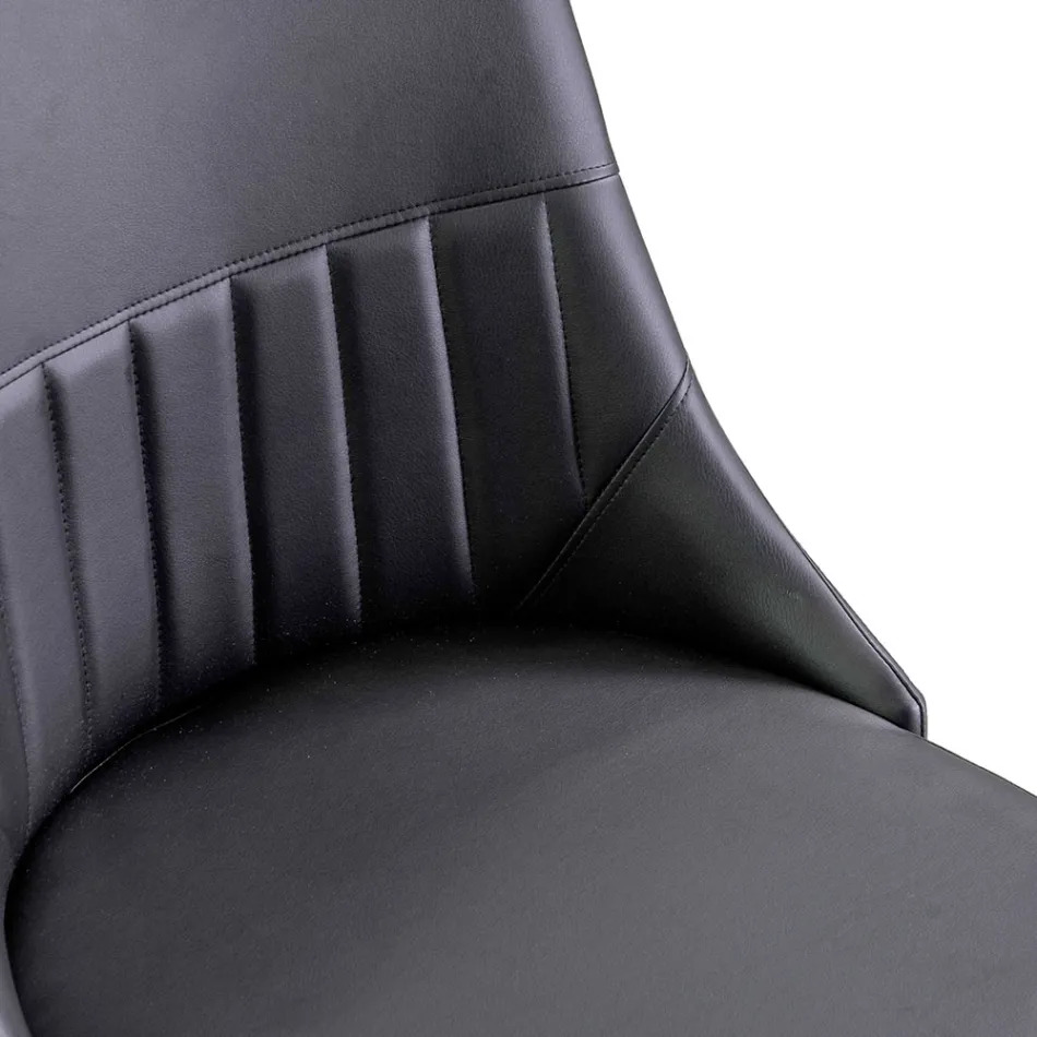 Lounge Chair in Metal and Eco-Leather of Different Finishes - Onde Viadurini