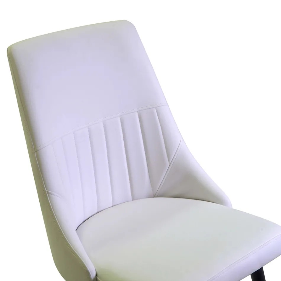 Lounge Chair in Metal and Eco-Leather of Different Finishes - Onde Viadurini