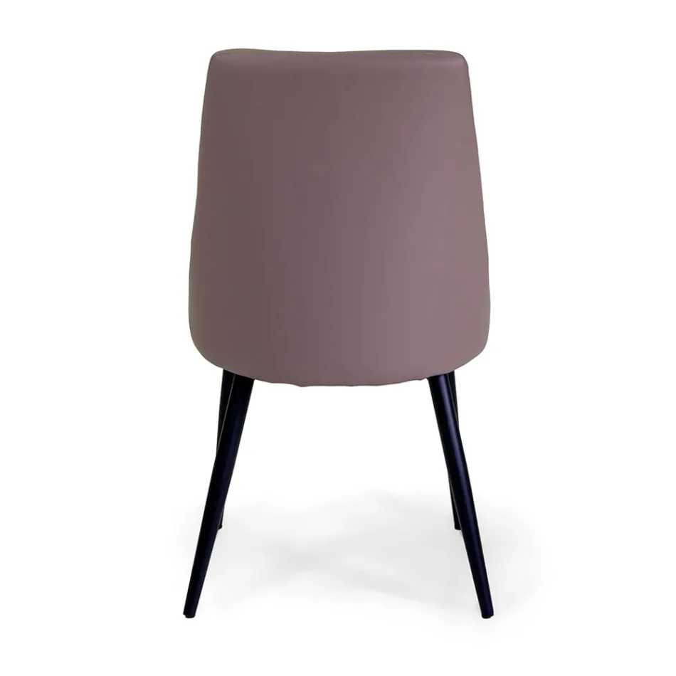 Lounge Chair in Metal and Eco-Leather of Different Finishes - Onde Viadurini