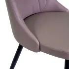 Lounge Chair in Metal and Eco-Leather of Different Finishes - Onde Viadurini