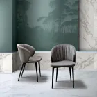 Lounge Chair in Fabric and Ash of Elegant Design - Reginaldo Viadurini