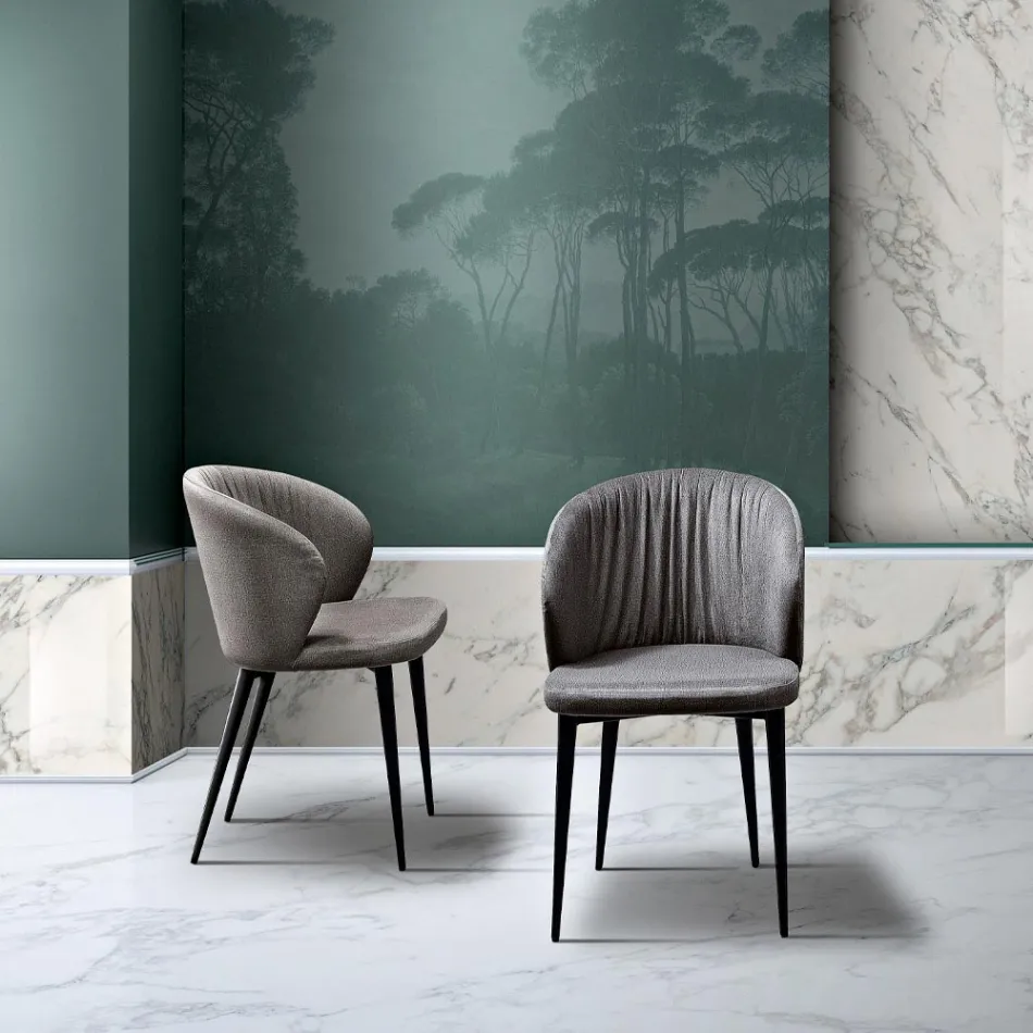 Lounge Chair in Fabric and Ash of Elegant Design - Reginaldo Viadurini