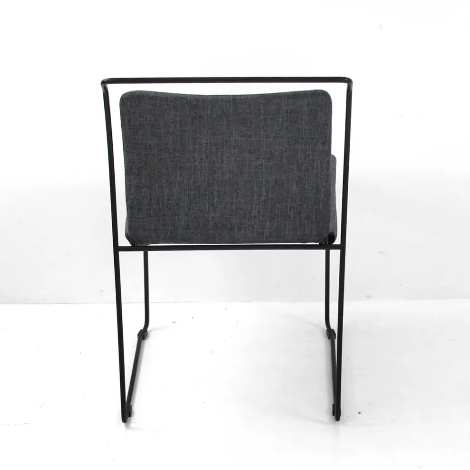 Lounge Chair in Fabric and Lacquered Made in Italy - Uralia Viadurini