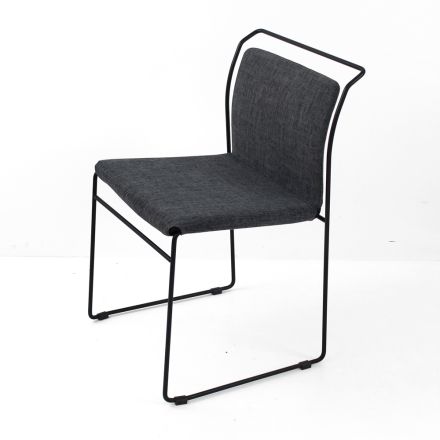Lounge Chair in Fabric and Lacquered Made in Italy - Uralia Viadurini