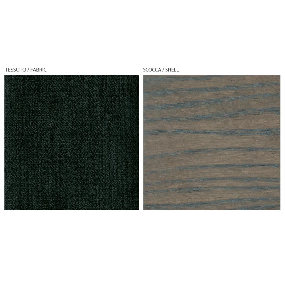 Lounge Chair in Fabric and Solid Beech Wood Made in Italy - Rein Viadurini