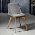 Modern fabric and wood lounge chair made in Italy, Oriella