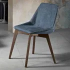 Lounge chair in fabric and modern wood made in Italy, Oriella Viadurini