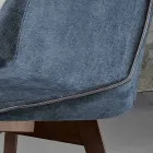 Lounge chair in fabric and modern wood made in Italy, Oriella Viadurini