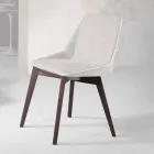 Lounge chair in fabric and modern wood made in Italy, Oriella Viadurini