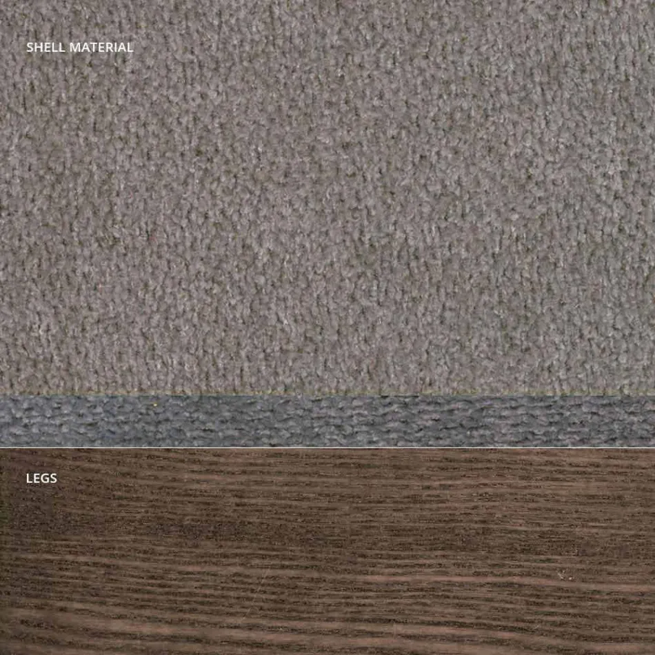 Lounge chair in fabric and modern wood made in Italy, Oriella Viadurini