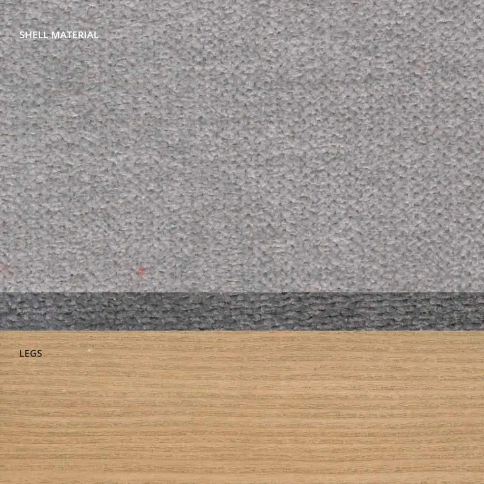 Lounge chair in fabric and modern wood made in Italy, Oriella Viadurini