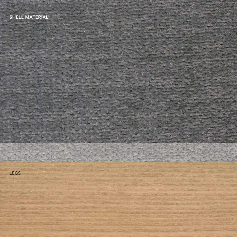 Lounge chair in fabric and modern wood made in Italy, Oriella Viadurini