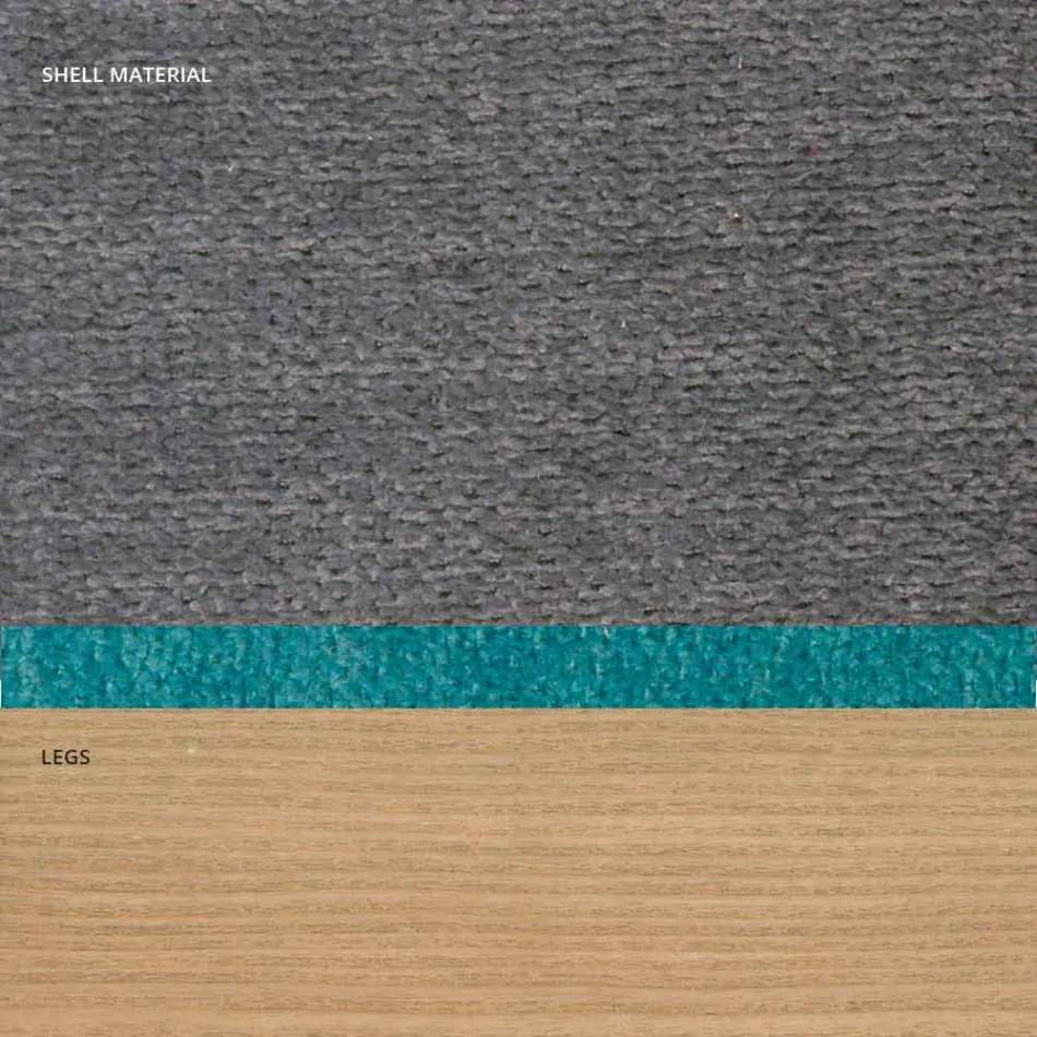 Lounge chair in fabric and modern wood made in Italy, Oriella Viadurini