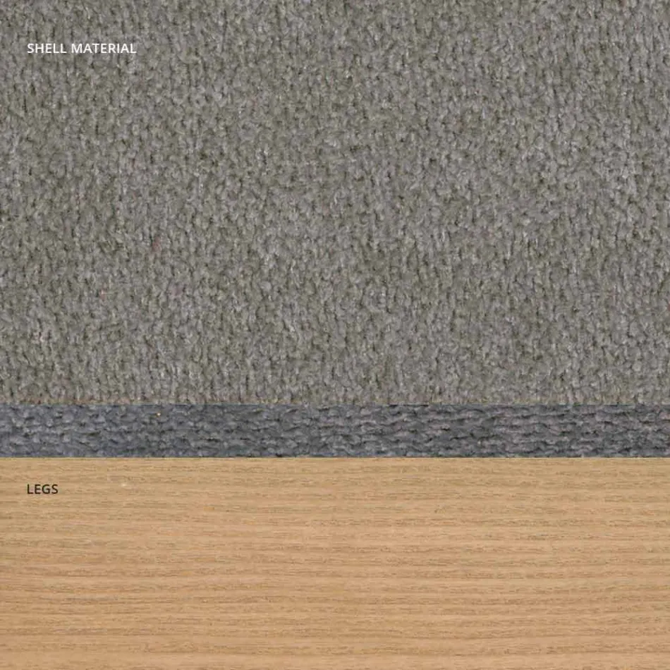 Lounge chair in fabric and modern wood made in Italy, Oriella Viadurini