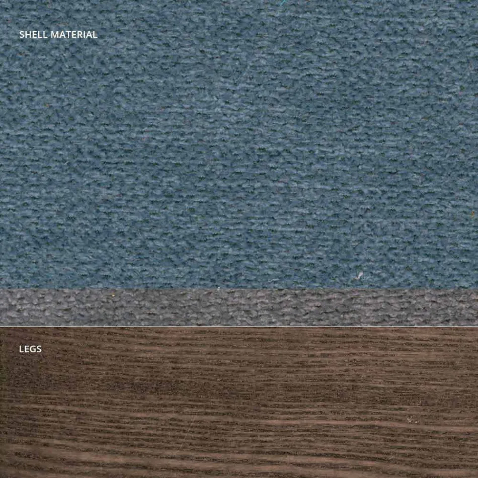 Lounge chair in fabric and modern wood made in Italy, Oriella Viadurini