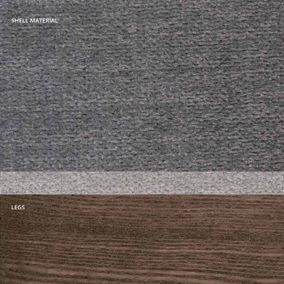 Lounge chair in fabric and modern wood made in Italy, Oriella Viadurini