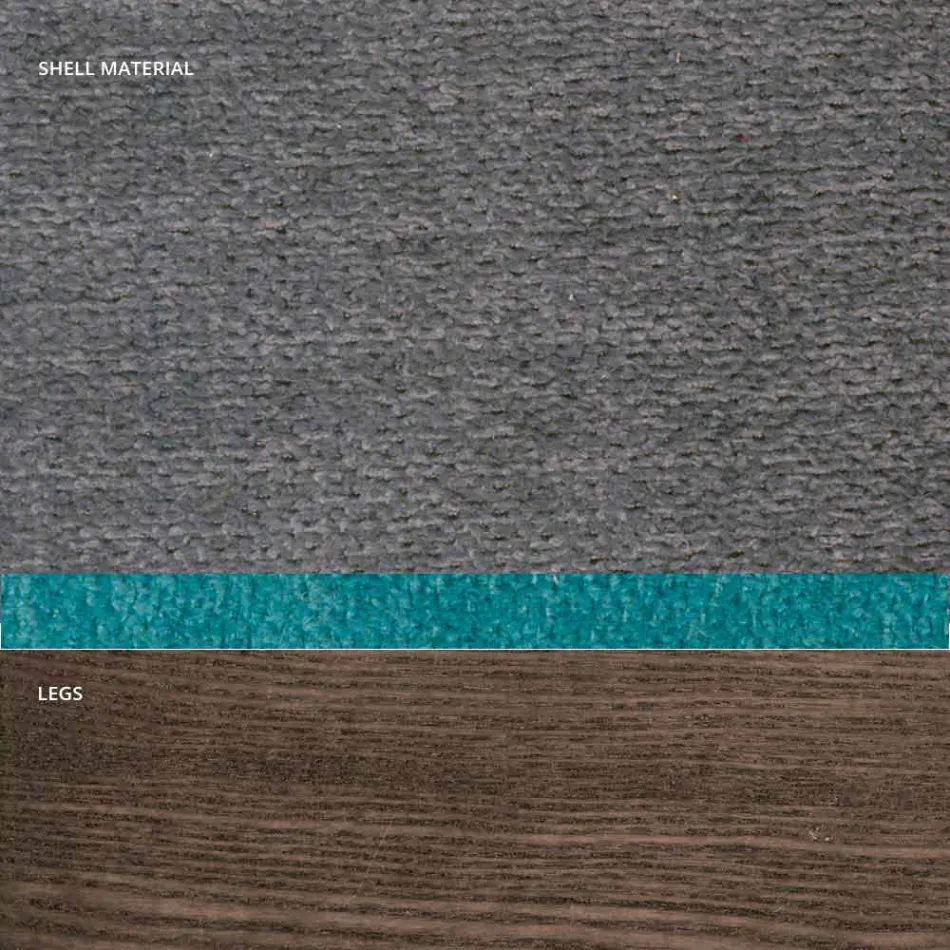 Lounge chair in fabric and modern wood made in Italy, Oriella Viadurini