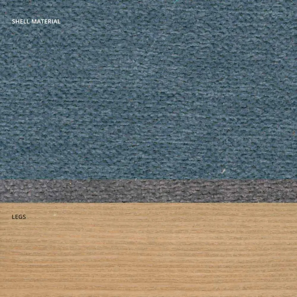 Lounge chair in fabric and modern wood made in Italy, Oriella Viadurini