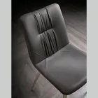 Lounge Chair in Fibre Fabric with Leather Effect and Metal Made in Italy - Gohan Viadurini