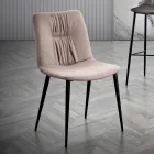 Lounge Chair in Fibre Fabric with Leather Effect and Metal Made in Italy - Gohan Viadurini