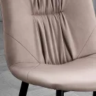 Lounge Chair in Fibre Fabric with Leather Effect and Metal Made in Italy - Gohan Viadurini