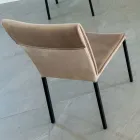 Lounge Chair in Stain-Resistant Velvet and Black Structure - Haroon Viadurini