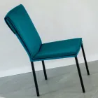 Lounge Chair in Stain-Resistant Velvet and Black Structure - Haroon Viadurini