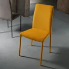 Lounge Chair Entirely Upholstered in Made in Italy Fabric - Lorelai Viadurini