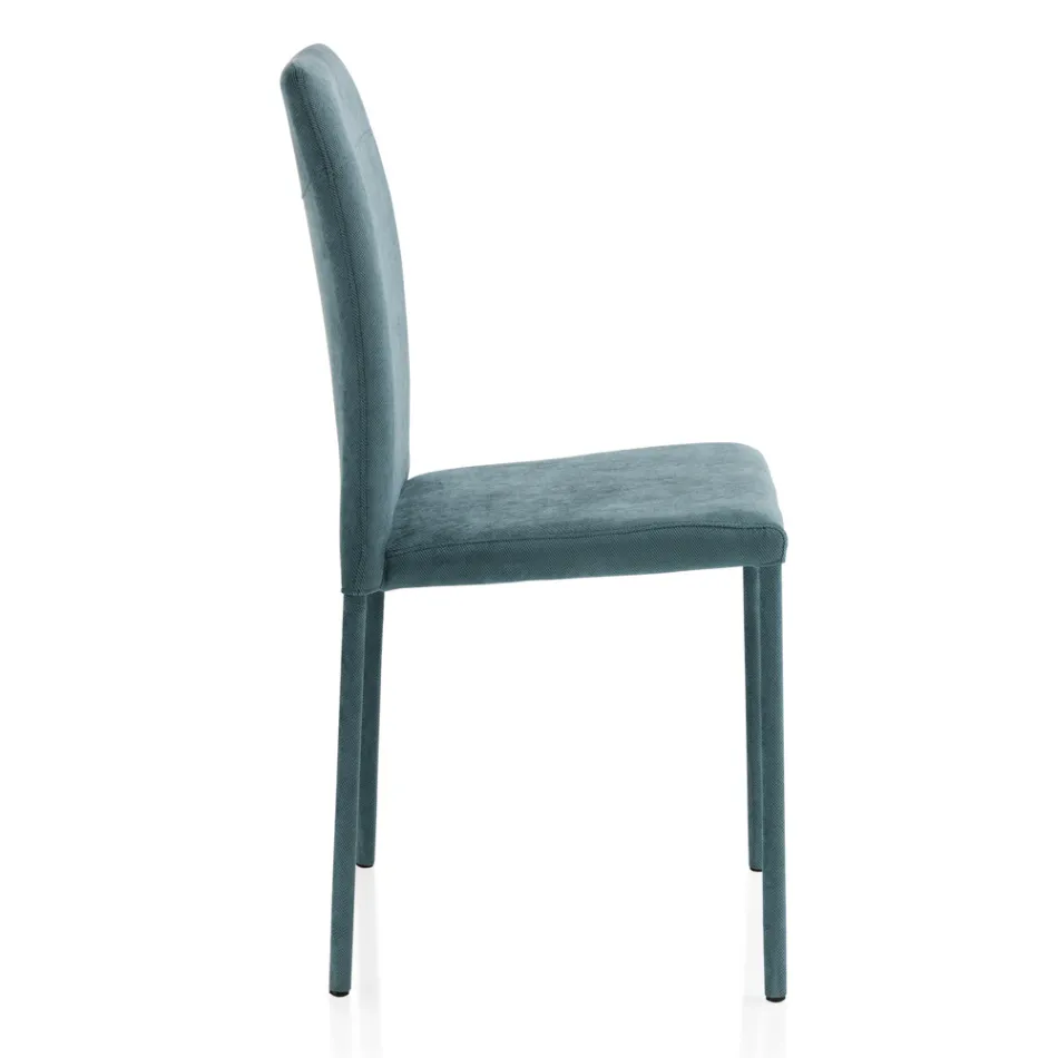 Lounge Chair Entirely Upholstered in Made in Italy Fabric - Lorelai Viadurini