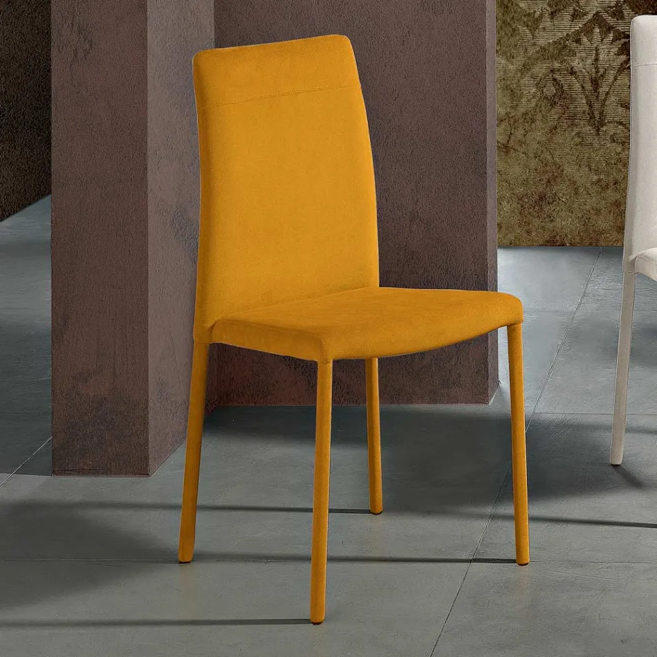 Lounge Chair Entirely Upholstered in Made in Italy Fabric - Lorelai Viadurini