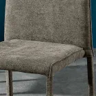Lounge Chair Entirely Upholstered in Made in Italy Fabric - Rosetta Viadurini