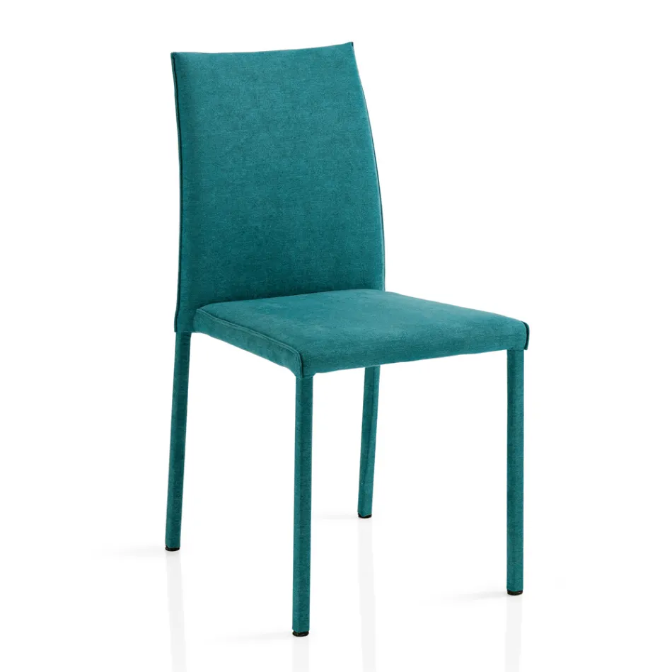 Lounge Chair Entirely Upholstered in Made in Italy Fabric - Rosetta Viadurini