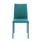 Lounge Chair Entirely Upholstered in Made in Italy Fabric - Rosetta Viadurini