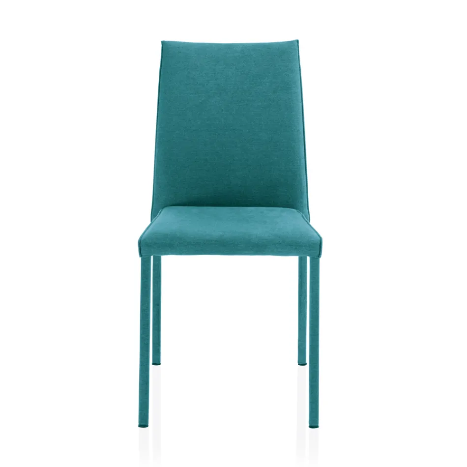 Lounge Chair Entirely Upholstered in Made in Italy Fabric - Rosetta Viadurini