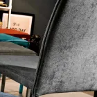 Lounge Chair Entirely Upholstered in Made in Italy Fabric - Rosetta Viadurini