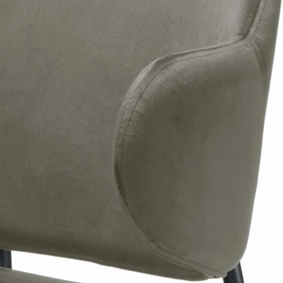 Lounge Chair Made of Steel and Velvet Made in Italy - Foggia Viadurini